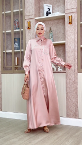 MDLY Baju Gamis Wanita Muslim/Gamis Silk Premium/Gamis Polos Elegan/Mareea Lux Dress by MDLY