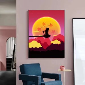 Bandai | D-Dragon B-Ball Anime Characters Mosaic Full Round/Square DIY Diamond Painting Canvas Art Wall Decor for Living Room Gift