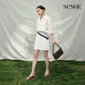 SUSHE | Flattering Shirt Dress with Scarf