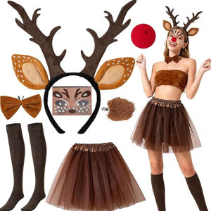 Christmas Party Home Decoration Christmas Elk Ladies Dress Up High Quality Dress Up Make You the Shiniest Character at the Party