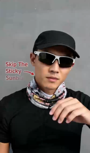 Summer Milk Silk Neck Gaiter for Cycling Ice Silk Tattoo Print Sun Protection Face Mask Windproof Riding Mask