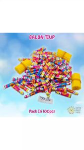 TAIYO Mainan Anak Jadul Balon Tiup Sedotan Kecil Pack 100 pcs Balon Gelembung