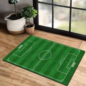 VIKAMA Football-themed Rug Comfortable and Non-Slip Entryway Doormat Hallway Mat Bedroom Entrance Rug Bedside Rug Home Decor
