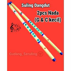 Suling bambu dangdut isi 2pcs Nada G dan C kecil