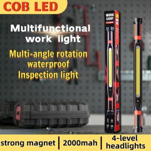 Flashlight Rechargeable Waterproof Cob Led Work Light Portable Light Emergency Lights With Hooks And Magnetic Base