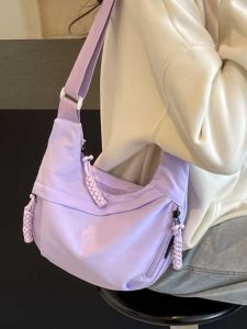 Light Colored Casual Sporty Womens Tote Bag Waterproof Cycling Bag Mens Crossbody Bag Dumpling Shape Soft Handbag