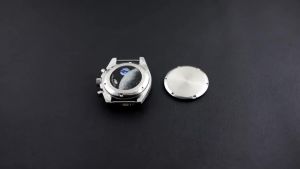 Moon Earth Pattern Watch Case Back Stainless Steel Watch Bottom Cover For Modified Watch Fit VK63 Movement For Speedmaster Case