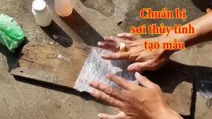Nhựa Composite 1Kg + Sợi Thủy Tinh 1m2 + Chất Đóng Rắn – Nhựa Hồng - Keo Polyester Resin Bọc Phủ Làm Khuôn Chống Thấm Tàu Thuyền