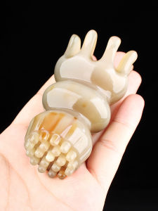 Cattle Horn Head Meridian Massage Stick Face Brush White Buffalo Lotus Head Therapy Device Beauty Tool Static Electricity Scalp Shampoo Comb