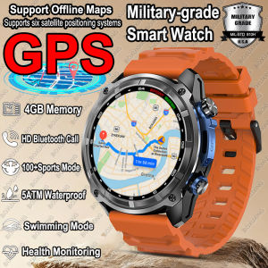 2025 New T-Rex Military GPS Smartwatch Men Offline Map 860 mAh Battery 5ATM Waterproof 4GB Memory Swimming Heart Rate Smartwatch
