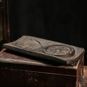 Erli Chinese Style Ancient Purple Clay Han Brick Zen Landscape Miniature Dry Puff Table Tile Flower Pot Bamboo Decorative Vase