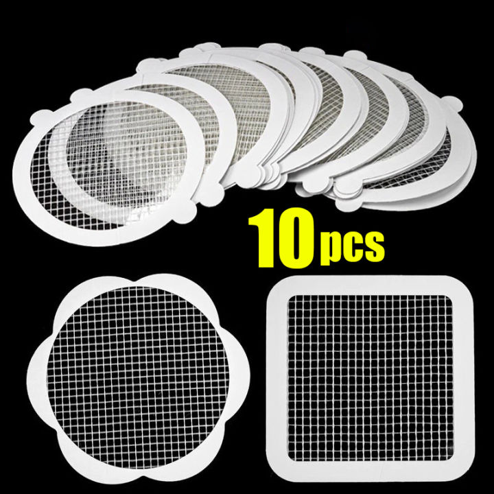 10pcs Disposable Self Adhesive Floor Drain Stickers Bathroom Floor Hair