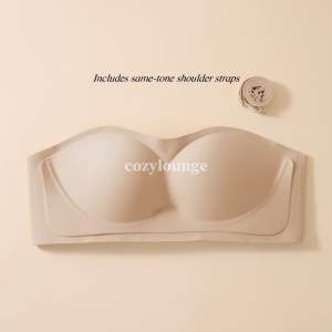 [cozylounge] W Strapless Bra 1.0 | Black Technology Anti Slip | Jelly Sticks Support | Half Cup Design AB Cup 果冻黑科技无肩带内衣