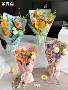 Thickened Romantic Ancient Style Floral Packaging Paper Calligraphy Poem Bouquet Wrapping Paper Traditional Chinese Style