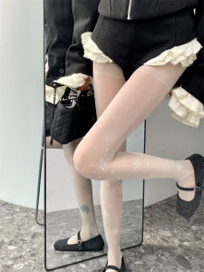 ถุงเท้าลายดอกเดนิมสีขาว ทรงบาง ทรงกระบอก สวมใส่สบาย ระบายอากาศได้ดี สำหรับผู้หญิง ฤดูใบไม้ร่วง 2025