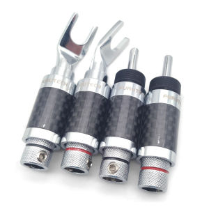 Furutech Pure Copper Carbon Fiber U-Shaped Plug Amplifier Speaker Banana Plug with Lock HiFi Audio Accessories AudioXSOCC