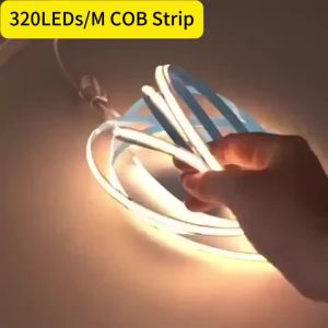 COB LED Lights Flexible Diode Tape COB Lights Strip 5V USB Powered with Push-button Control for Cabinets TV Backlight Room Decor