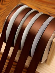 Chocolate Brown Silk Ribbon Satin Handmade Scroll Decorative Frame Artwork Coffee Color Bow Knot Home Fabric DIY Accessories