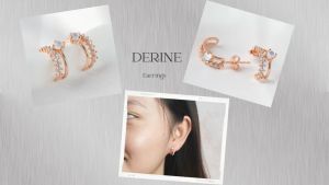 DAVINA Ladies Derine Earrings Rose Gold Plated Sterling Silver 925 - Anting Wanita Perak S925