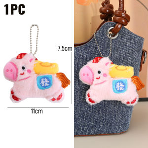 Cute Year Of The Horse Pony Plush Doll Lucky Toy Keychain Pendant Bag Hang Ornaments Backpack Charm Girly Keyring Birthday Gifts
