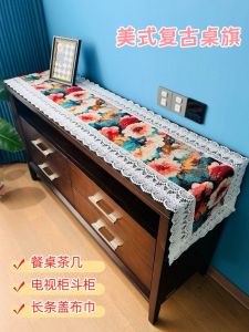 Retro American Style Table Flag TV Cabinet Tablecloth Dining Table Cloth Living Room Tea Table Chest of Drawers Dust Cover Towel