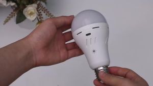 Portable Rechargeable Light Bulb with Solar Panel Remote Dimmable Timer for Outdoor Indoor Use Chicken Coop Lighting