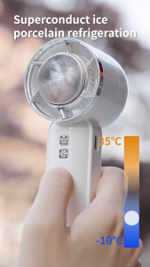 MeeGoo พัดลมมือถือ พัดลมขนาดเล็ก ปรับได้ 5 ระดับ ชาร์จ USB พัดลมพกพา สามารถถือได้ตั้งโต๊ะได้ แขวนได้ Mini Fan