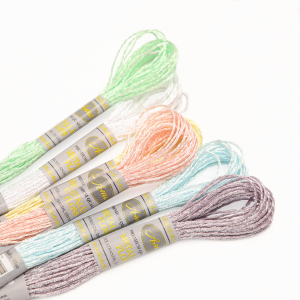 6 Pearlescent Effects High SHEEN METALLIC เย็บปักถักร้อยไหมขัดฟัน CROSS Stitch ด้ายยาว 8 เมตร 6 Strands Skein Pemiunm คุณภาพ