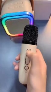 Loa bluetooth mini karaoke K12 kèm HAI mic Không dây Bass cực mạnh  LED RGB Đẹp Mắt