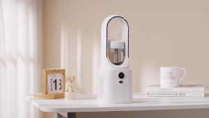 LENODI Bladeless Fan Humidifying spray Long-Lasting Battery Gentle Breeze 6-Speed Quiet Operation