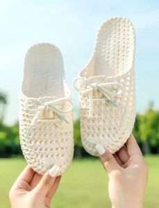 BL-PY132 Sandal Selop Wanita Sandal Flat Jelly Import Slip On Model Rajut dengan Tali Terbaru