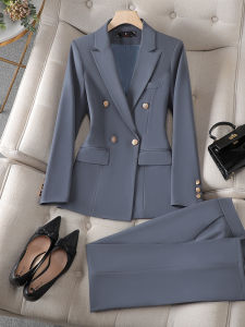 YIMUZI | High-end 2026 New Spring Autumn Gray Career Suit