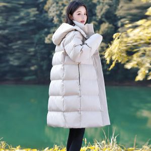 Northeast down Jacket Womens Super Thick Winter Heattech Mid Length Long Length Outwear Go to Harbin Snow Town minus 40 Degrees Cold Protective Clothing