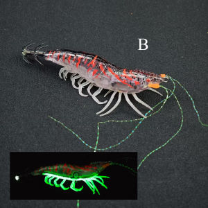 Ackibbik 1pc 10cm Shrimp Fishing Lure Saltwater Shrimp Prawn Lure Squid Jig Lure Hook Sea Cuttlefish Fishing Accessories Octopus