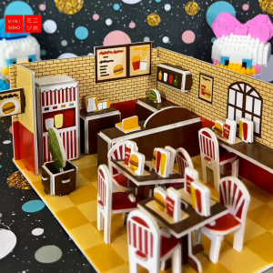 DIY Mainan Puzzle 3D Miniatur Interior Rumah Mainan Edukasi Anak Jigsaw uzzle Paper House Puzzle Anak