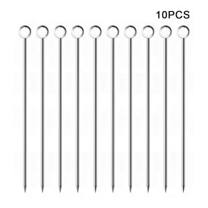 Cocktail Picks Appetizer Stainless Steel Skewers For Toothpicks Sticks Fruit Metal Toothpick Martini Stick Fancy Garnish Olive