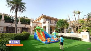 AirMyFun Little Crocodile Jungle Bouncy House Kastil Goyang Kastil Goyang Kombinasi Rumah Goyang Anak dengan Perosotan