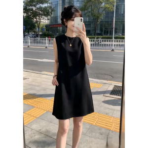 XIANENNI | Đầm Đen Không T Tay Gọn Gàng