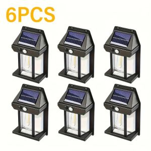 LED Solar Light Motion Sensor Solar Wall Lamp Outdoor 3 Modes Light Control Decorative Garden Lamps for Home Yard Walkway Patio