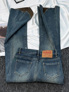 MANMI | Retro High Waist Flared Stretch Slim Fit Thermal Denim Pants