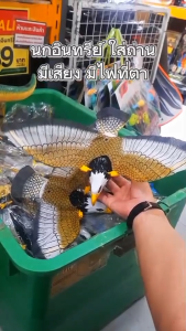 นกเหยี่ยว เหยี่ยวใส่ถ่าน นกอินทรี เหยี่ยวไล่นก มีเสียง มีไฟ ขนาด43ซม. ของแต่งสวน แต่งบ้าน