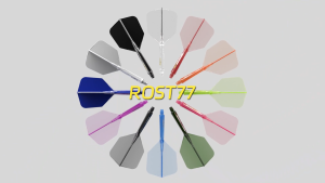 3PCS CUESOUL ROST 77 Integrated Dart Pin Shaft and Flight Two in One Dart Flight Big Wing Shape-Transparent Color Set of 3 Pcs