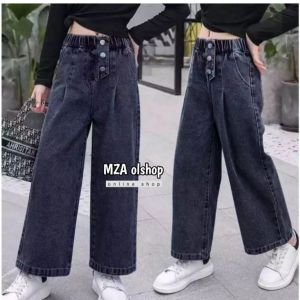 kulot anak/Celana kulot jeans anak perempuan motif sobek //celana kulot jeans anak perempuan tanggung  usia 7-12 tahun//Celana kulot jeans perempuan anak korean style/kids denim pallazo/celana kulot jeans motif kekinian/celana kulot panjang/kulot jeans