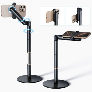 Desktop Phone Holder Multi-Angle Rotatable Height Adjustable Overhead Phone Stand for 4.7-7inch
