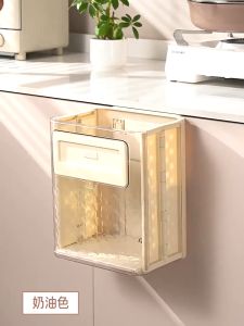 Thùng rác nhà bếp Thùng rác gấp Gấp quần áo bẩn màu xanh Thùng rác treo tường Giỏ quần áo bẩn，Gửi móc dínhGửi móc