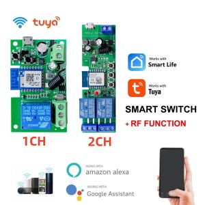 Alexa Smart Switch Tuya Smart Home 1CH 2CH Wifi Switch 220V 7-32V 85-250V USB 5V 10A Wireless Relay Module Tuya Switch