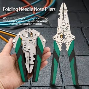 Foldable wire strippers Multi-function cable cutters and strippers Electrician hand tools for cutting crimped wires