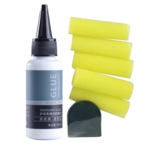 Professional Table Tennis Glue Set Water-based Glue VOC Free Ping Pong Rubber Adhesive with Brush for Racket Tennis Paddle Glue