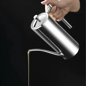 Thép Không Gỉ Dầu Nồi 500/700ml Chống Bụi Chống Rò Rỉ Giấm Dầu Ô Liu Bảo Quản Hộp Đựng Hiện Đại Đơn Giản Nhà Bếp Đồ Dùng