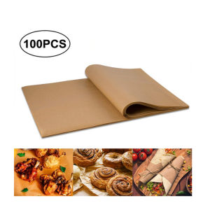 100Pcs Air Fryer Parchment Paper Burger Dessert Sandwich Wrapping Brown Wax Paper Kitchen Oven Paper